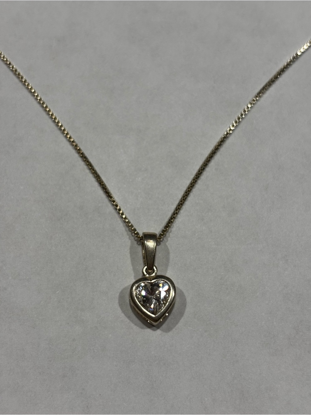 Sterling Silver Heart Solitaire Pendant Necklace